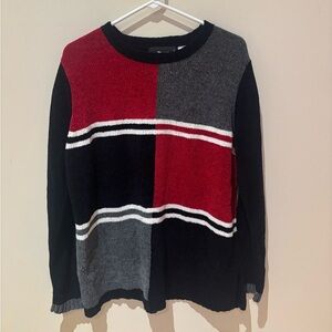 Sag Harbor Red and Black Sweater